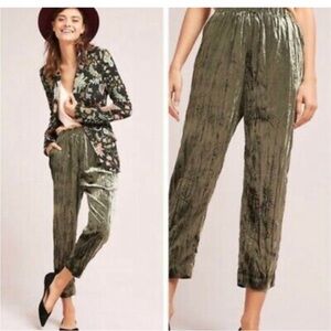 Anthropologie Ett:twa Velvet jogger pants Women’s Size S Small